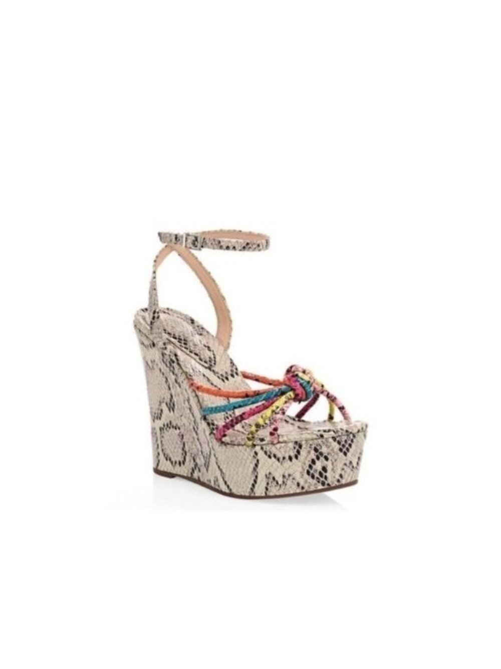🛍 Schutz Andrelisa Snake Print Platform Wedges in Rainbow Snake